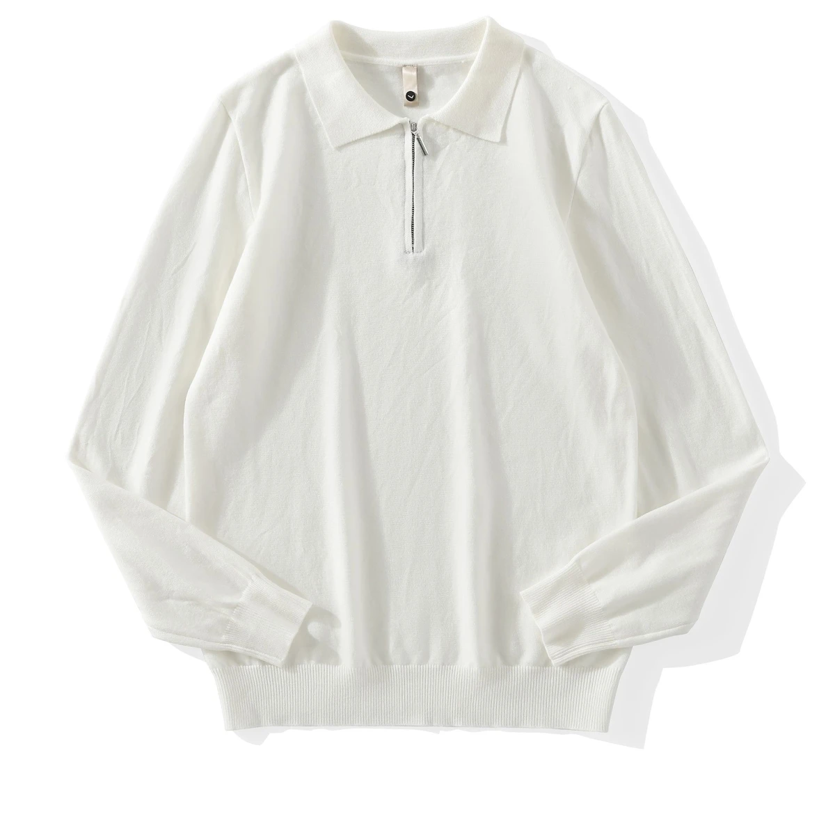 

Модный цветной вязаный свитер, мужской приталенный свитер на молнии с длинным воротником-стойкой, теплый повседневный свитер из полиэфирного волокна