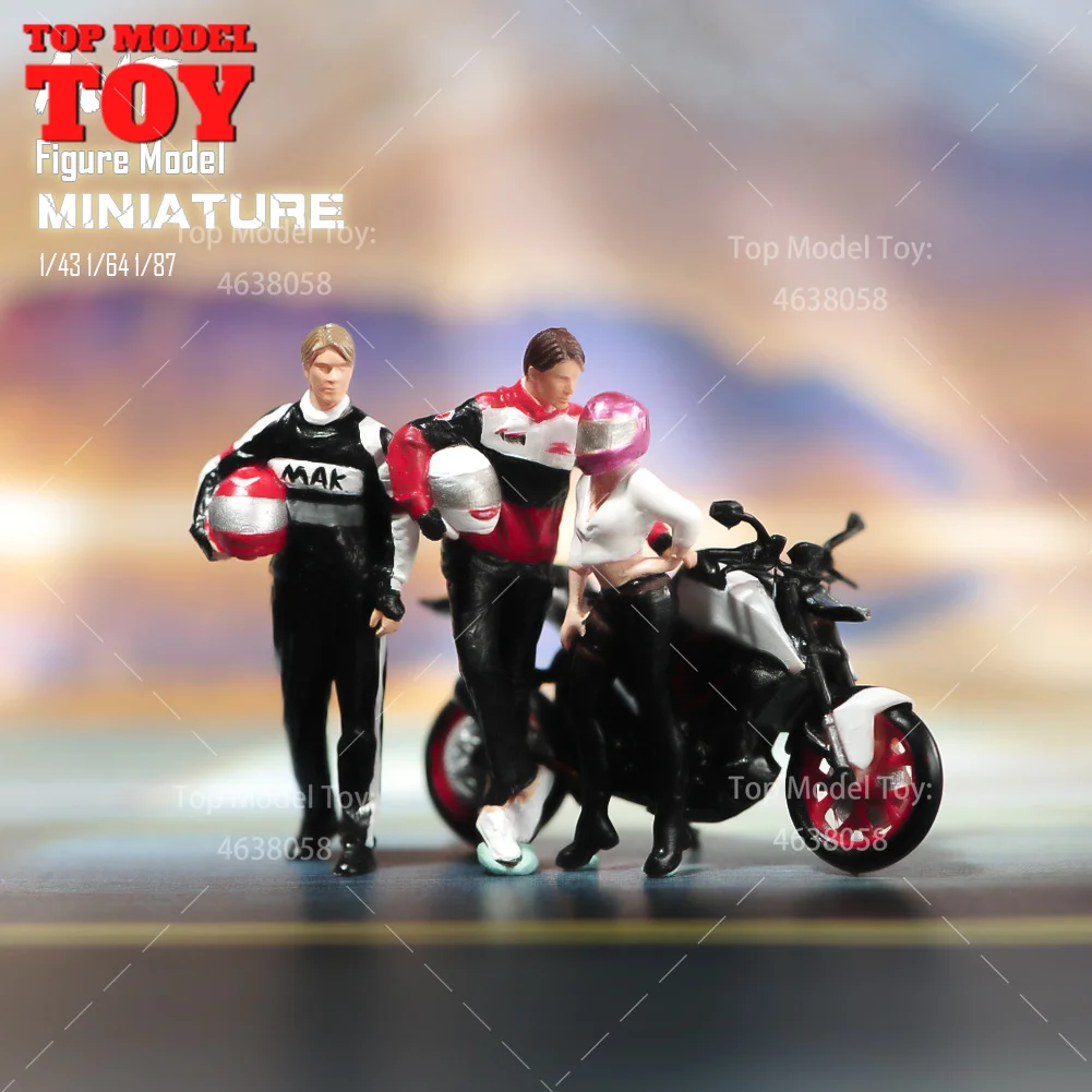 Miniature dipinte 1/87 1/64 1/43 Driver per moto e corse Boy Girl Scene puntelli figure bambole modello per auto giocattolo per veicoli