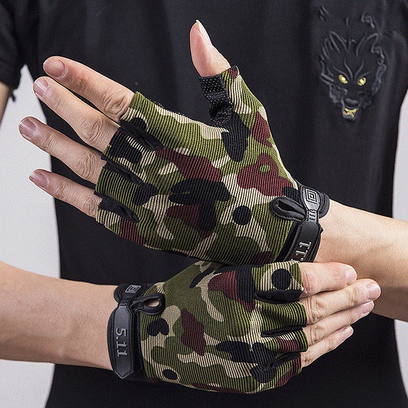 Men Women Tactical Gloves Non-slip Wear-resistant Outdoor Training Gym Fitness MTB Road Bicycle Gloves Cycling Sport Miteens