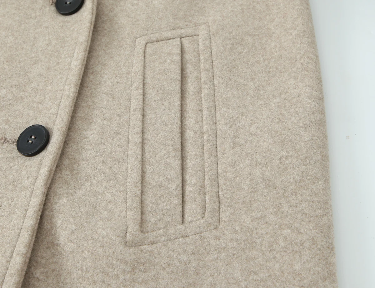 KONDALA Frauen Herbst Winter Elegante Mischung Lange Mantel Revers Zweireiher Warme Mantel 2025, Mode Herbst High Street Dame Mantel