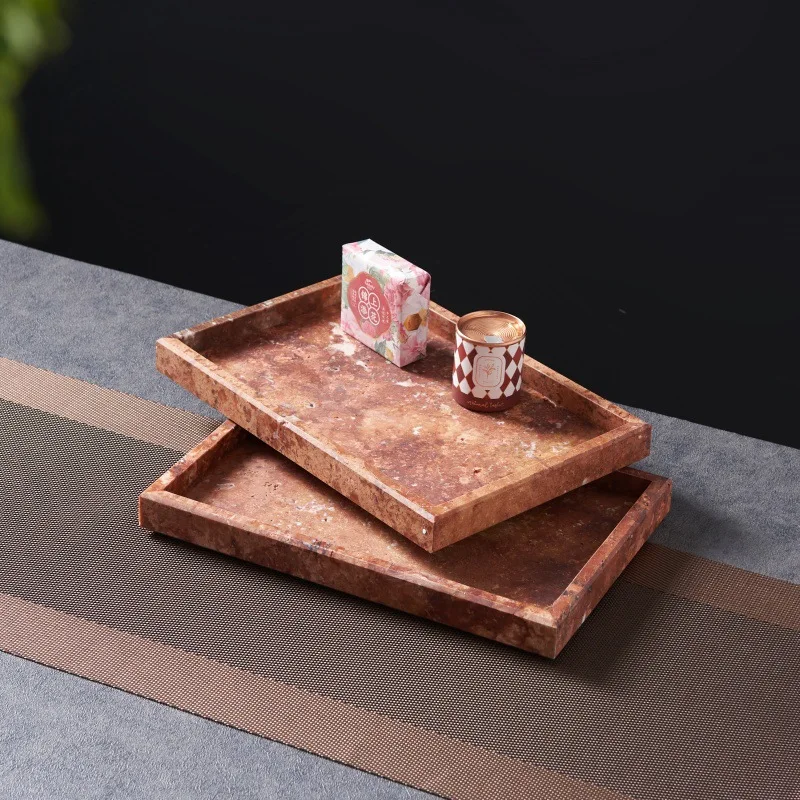 Light Luxury Marble Catchall Tray, Vintage Home Decor Entryway Organizer, Aesthetic Tabletop Storage Dish for Jewelry & Keys