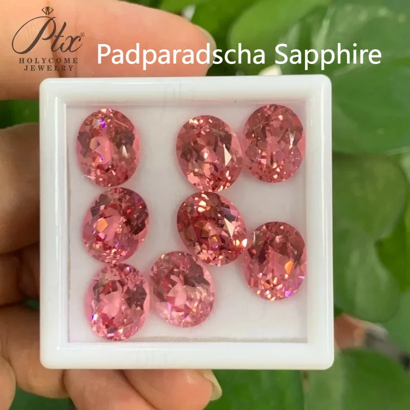 

Lab Grown Padparadscha Sapphire Oval Shape Loose Gemstone AGL Selectable Beads Sparkling Advanced Jewelry Making Materials DIY