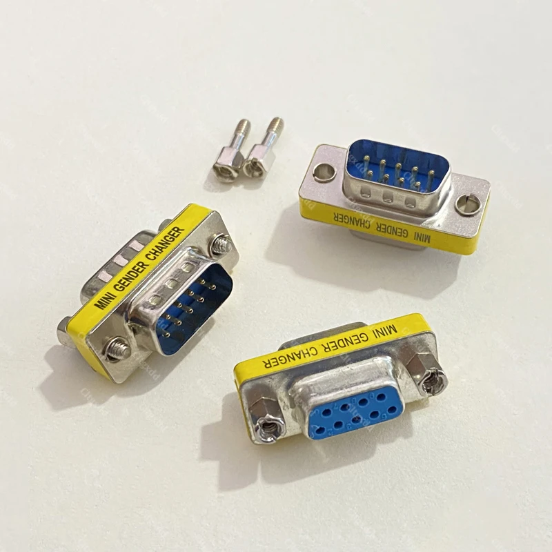 1 Stück DB9-Pin VGA Buchse-zu-Buchse/Stecker-zu-Stecker/Buchse RS232 Serieller Port COM-Stecker Mini-Gender-Changer-Adapter Nullmodem – Detail 5