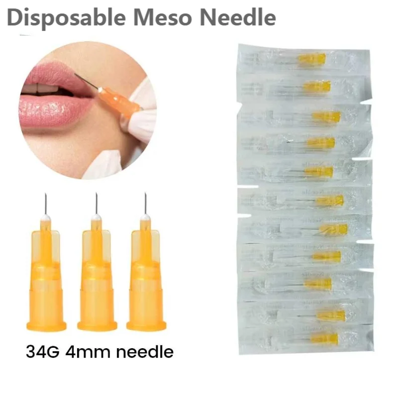 Agulha médica pequena descartável pequena, injeção micro-plástica descartável, agulha estéril, cirúrgica médica, 30G, 34G, 4mm, 32G, 4mm, 25mm, 50Pcs