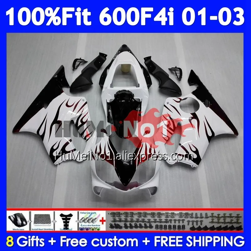 Injection Body For HONDA CBR 600 F4i 600F4i 600CC CC 34No.10 CBR600F4i 01 02 03 Red flames CBR600 F4i 2001 2002 2003 Fairings