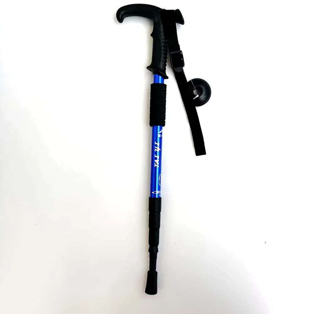 Verstelbare wandelstokken van aluminiumlegering 52-110 cm voor buiten kamperen bergbeklimmen reizen met rechte / T-handgreepopties