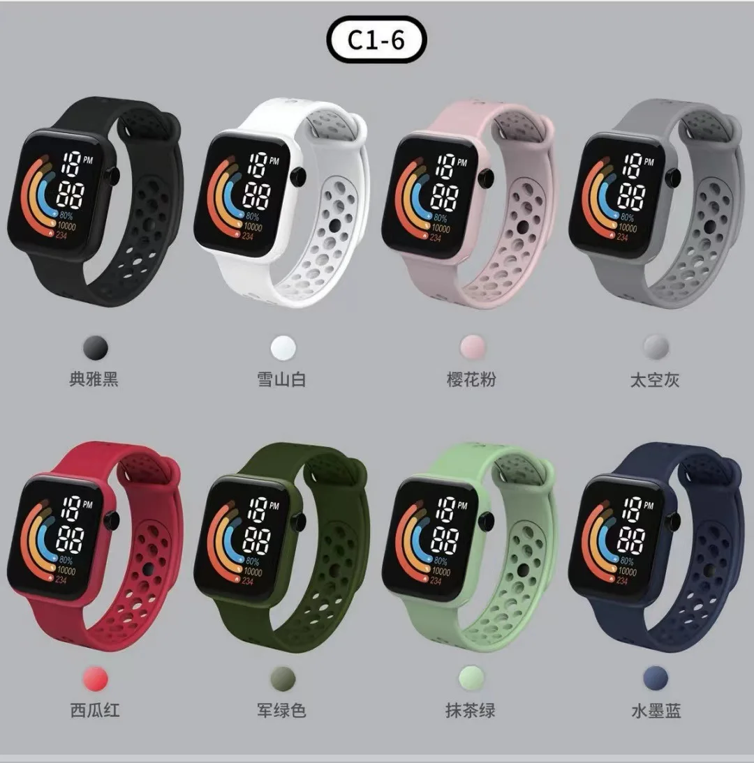 Fashion Electronic Watch for Men Women Kids Digital Watch Electronic LED Wristwatch Sport Waterproof Watches Gifts for Women Men