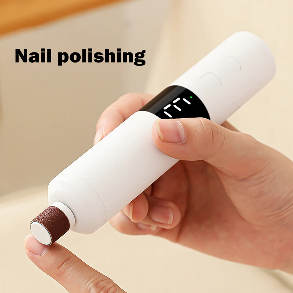 مطحنة قدم كهربائية 2 في 1 ومطحنة أظافر - معدات إصلاح القدم USB مع تعديل 3 سرعات و16 رأسًا قابلة للتبديل