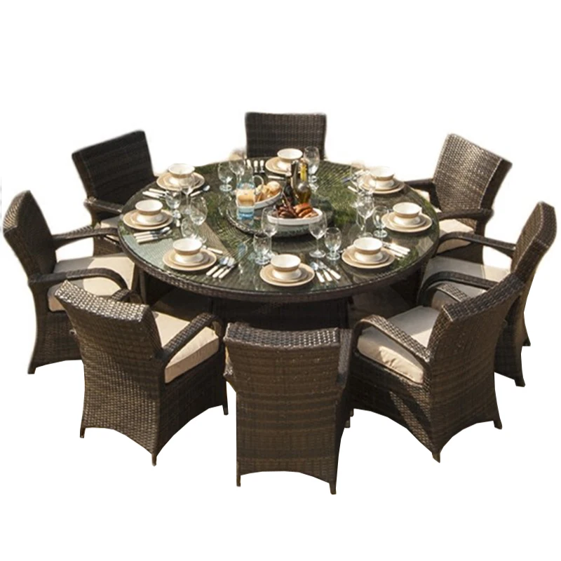 

Outdoor rattan alcony courtyard rattan chair five-piece combination hotel homestay terrace rainproof table and chair combination