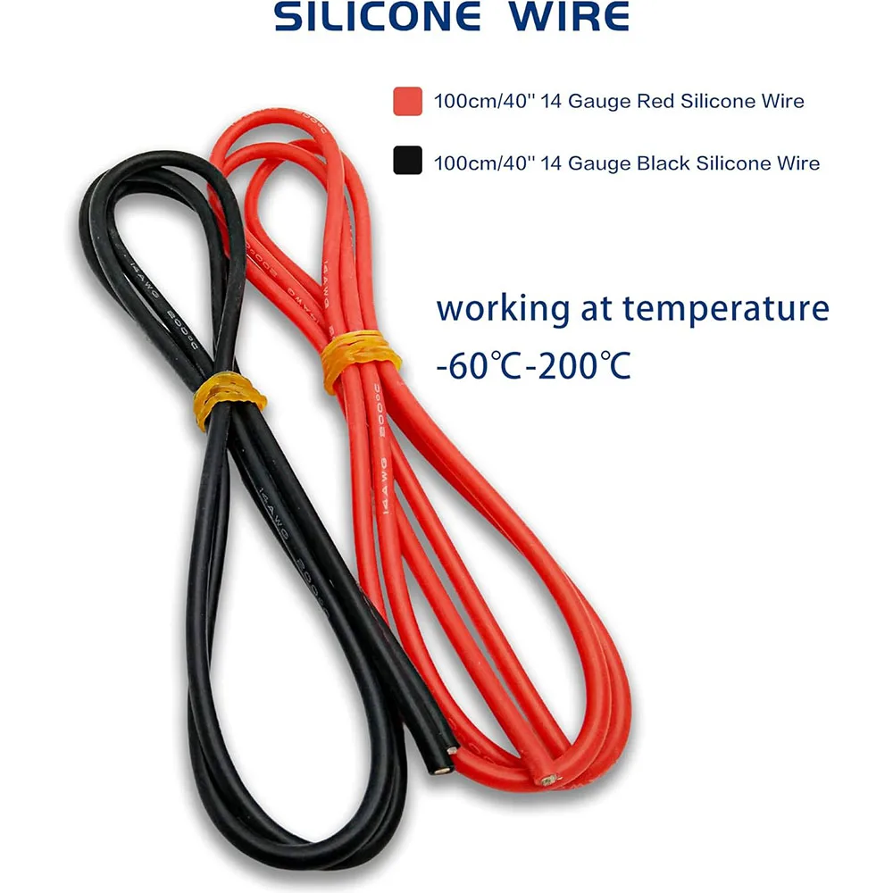 Raflot T-Plug XT60 EC3 Male and Female Adapter Connectors with Heat Shrink Tube and 14AWG Silicone Wire for RC Lipo Battery