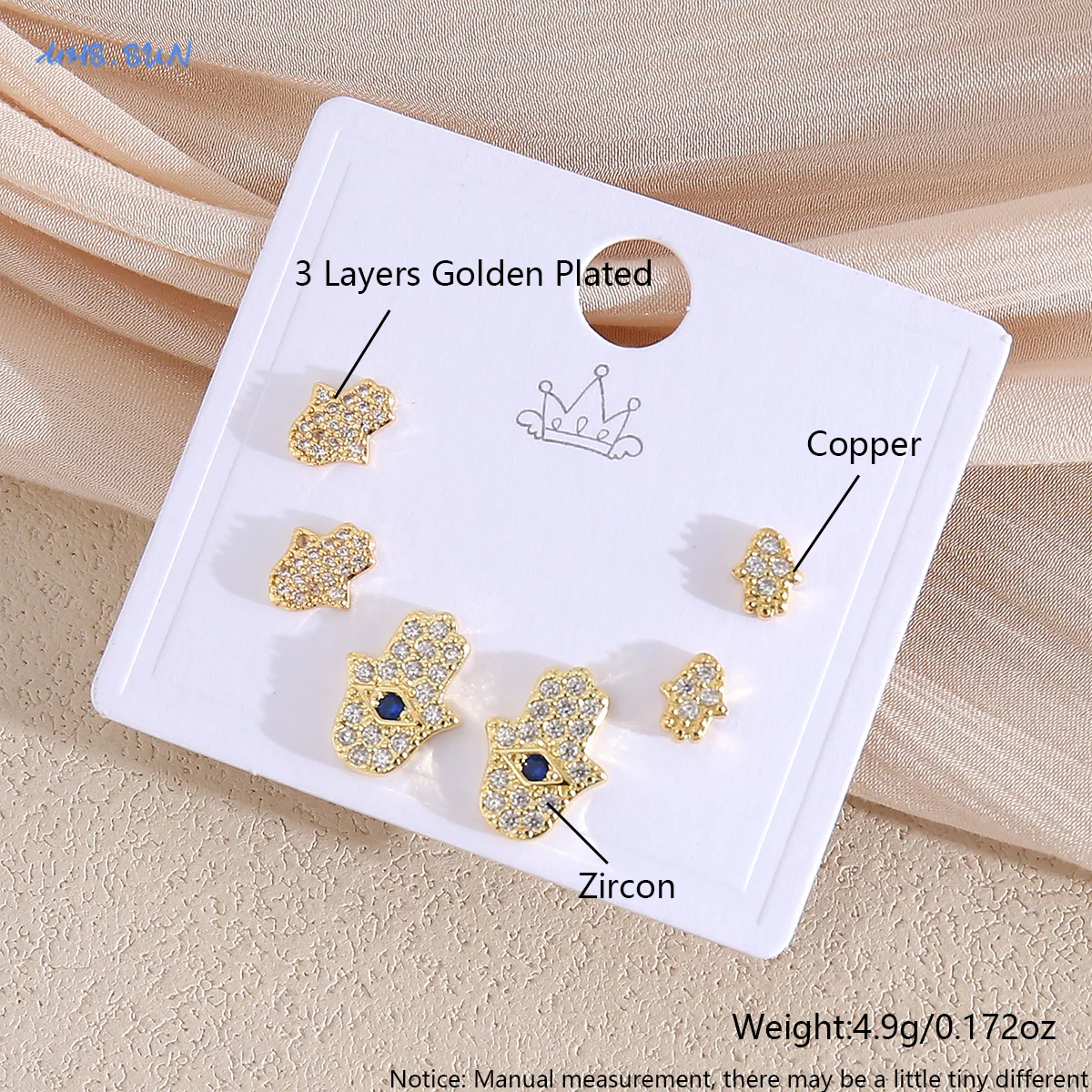 MHS.SUN 3쌍 지르콘 파티마 함사 핸드 이블아이  - Body Jewelry Kit 리뷰 및 가격