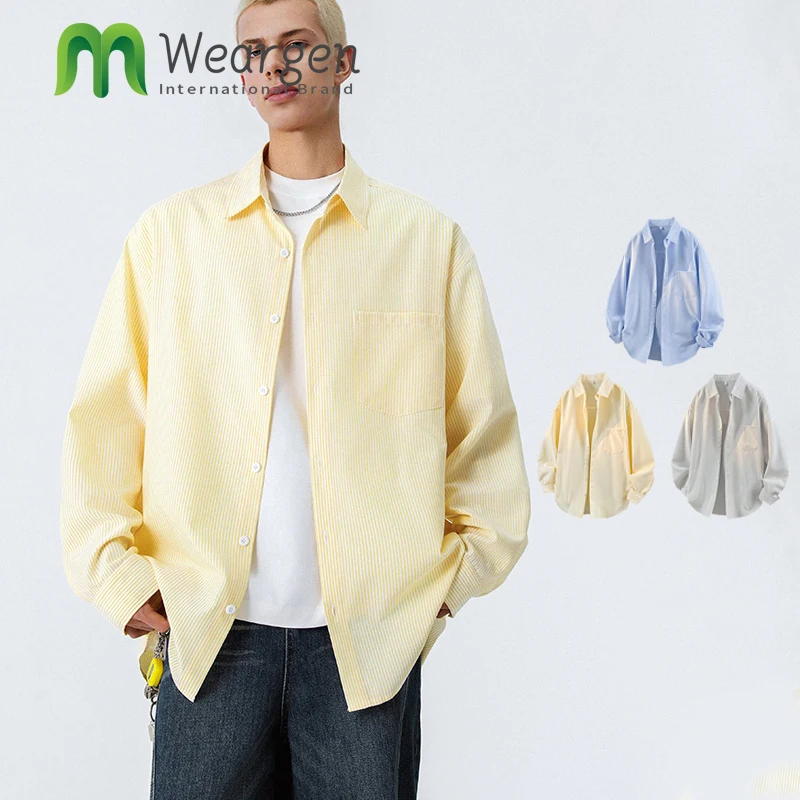 

Windproof Contrast Striped Shirt In Autumn New Fashion Brand Men's Clothing ins Men's Casual Long Sleeves CYCS2510