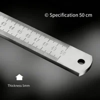 Engineered for Emergencies: 50cm Stainless Steel Ruler with Hardened Tip for Measurement | Drafting Multi‑Tool&Window-Breaking 5