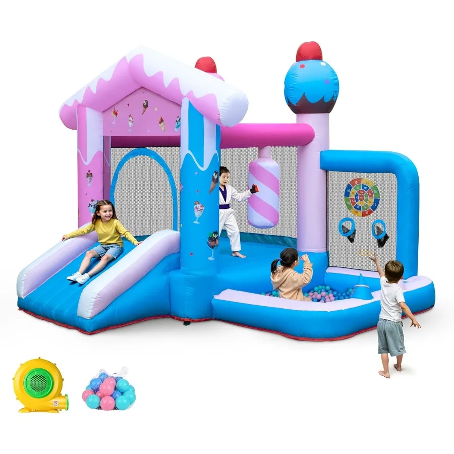 

Надувной прыгающий домик 8 в 1 для детей 36, использования в помещении и на открытом воздухе с воздуходувкой, универсальная надувная горка-замок для прыжков на заднем дворе