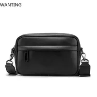 Fashion Luxury Men's Crossbody Bag Business PU Leather Shoulder Bags Men Solid Flap Messenger Bag Men Zipper Ipad Bag 2021 New