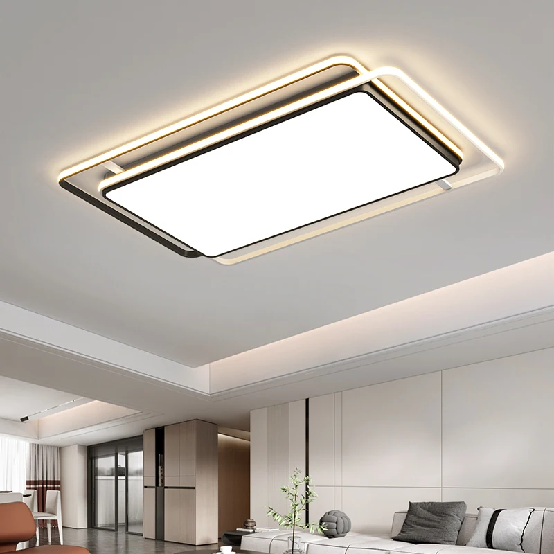 LED ceiling light, living room, bedroom, simple modern dining room light, rectangular light, three color dimming