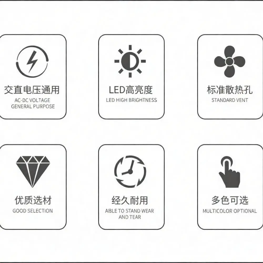 AD16 22DS Signal Pilot Light 22mm LED Indicator Lamp Electrical Power Control Panel Device Monitoring Accessory High Efficiency