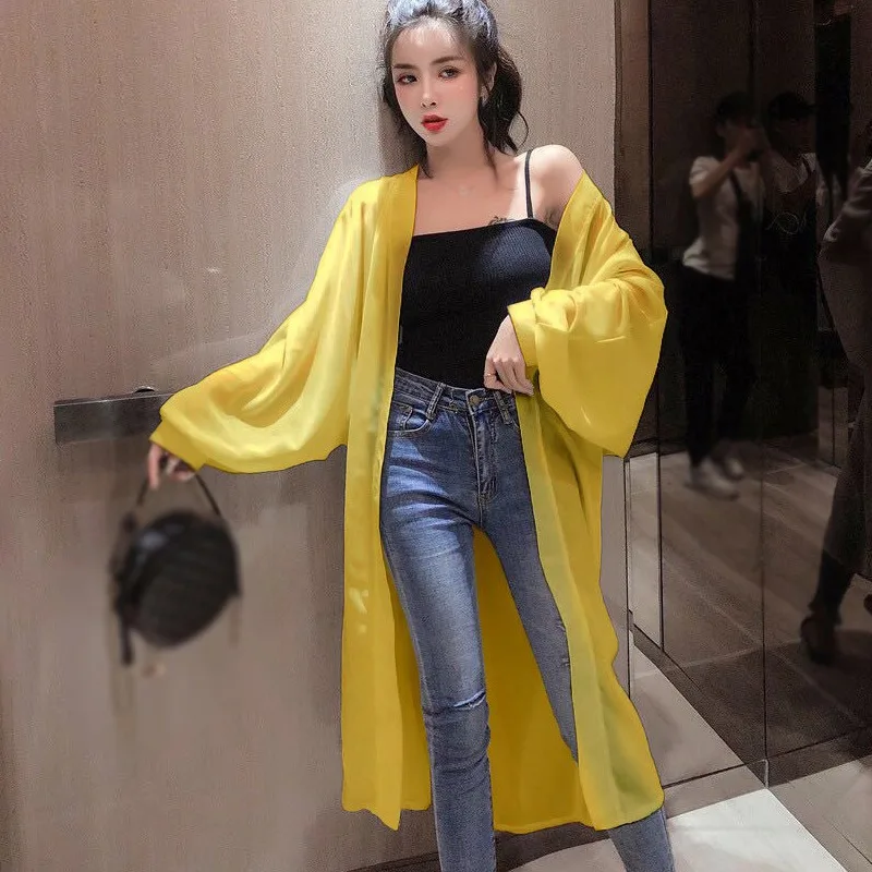 Summer Thin Sunscreen Cardigan Female Blouse Women\'s Beach Long Sleeve Versatile Solid Color Top