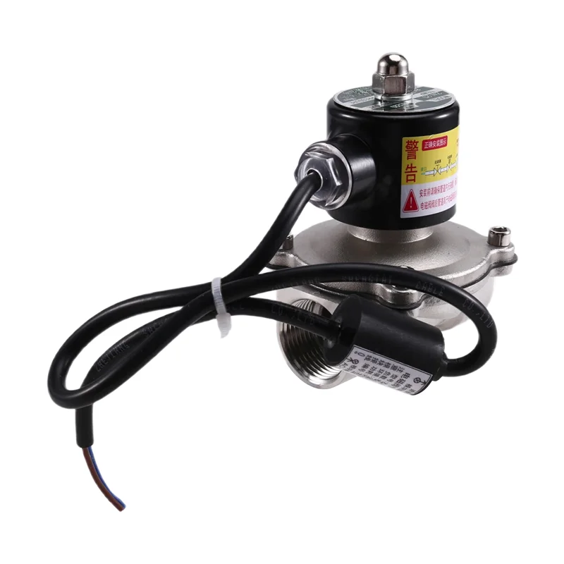 AT05-Water Pipe Pipeline 304 Stainless Steel Solenoid Control Valve 220V DN25 Normally Closed 1 Inch Water Valve