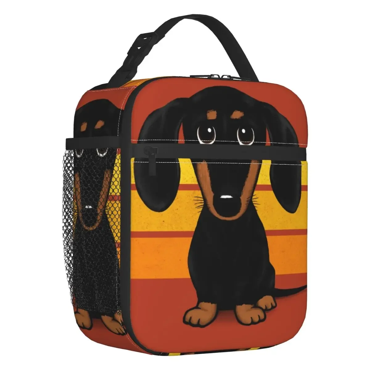 

Cartoon Dachshund Dog Thermal Insulated Lunch Bags Badger Wiener Sausage Portable Lunch Container School Office Outdoor Food Box