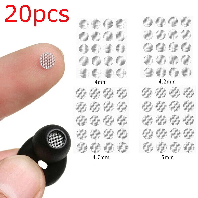 1/20PCS Headphone Dustproof Nylon Mesh 4mm 4.2mm 4.7mm 5mm Accessories DIY Filter In-Ear Headphone Replacement Accessories