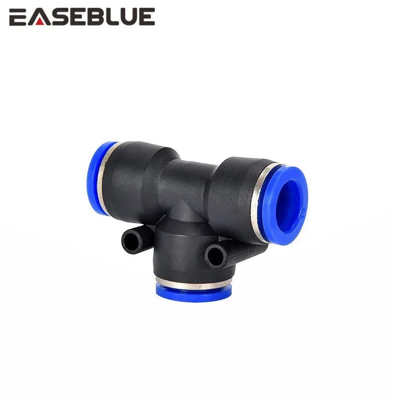 2/5/10Pcs PE Pneumatic Fitting Plastic Connector 4/6/8/10/12/14/16mm Air Water Hose Tube T-type Tee Push in Quick Connectors