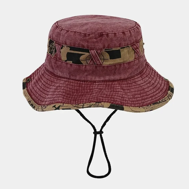 Spring Cotton Letter Embroidery Pattern Bucket Hat Fisherman Hat Outdoor Travel Sun Cap For Men And Women 153