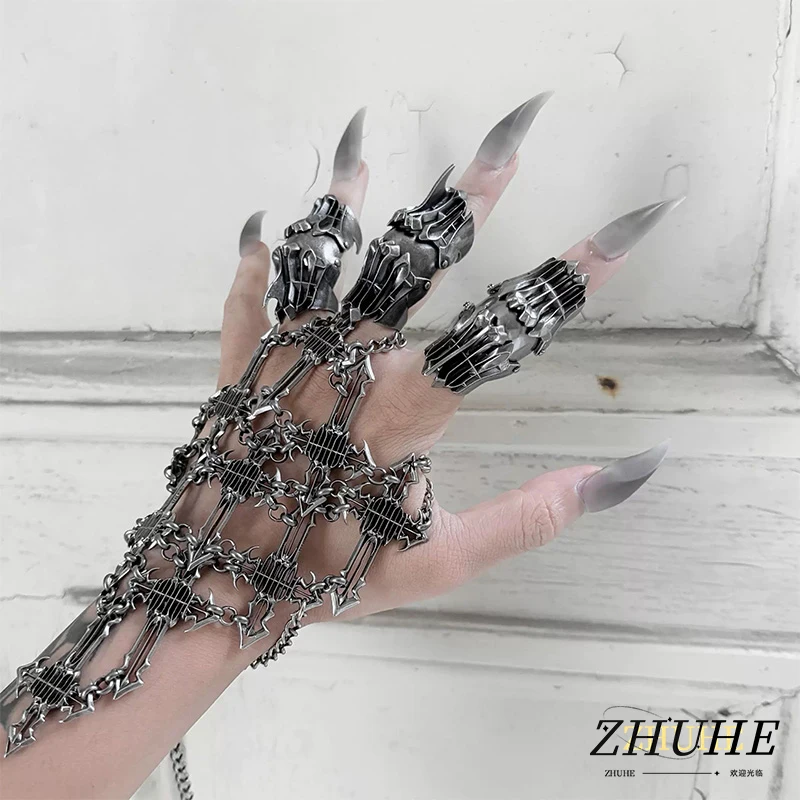 Gothic Armor Shape Jewelry Accessories, Copper Alloy Material Ring for Women Men, Retro Battle Knuckle Ring Punk Cosplay Stateme