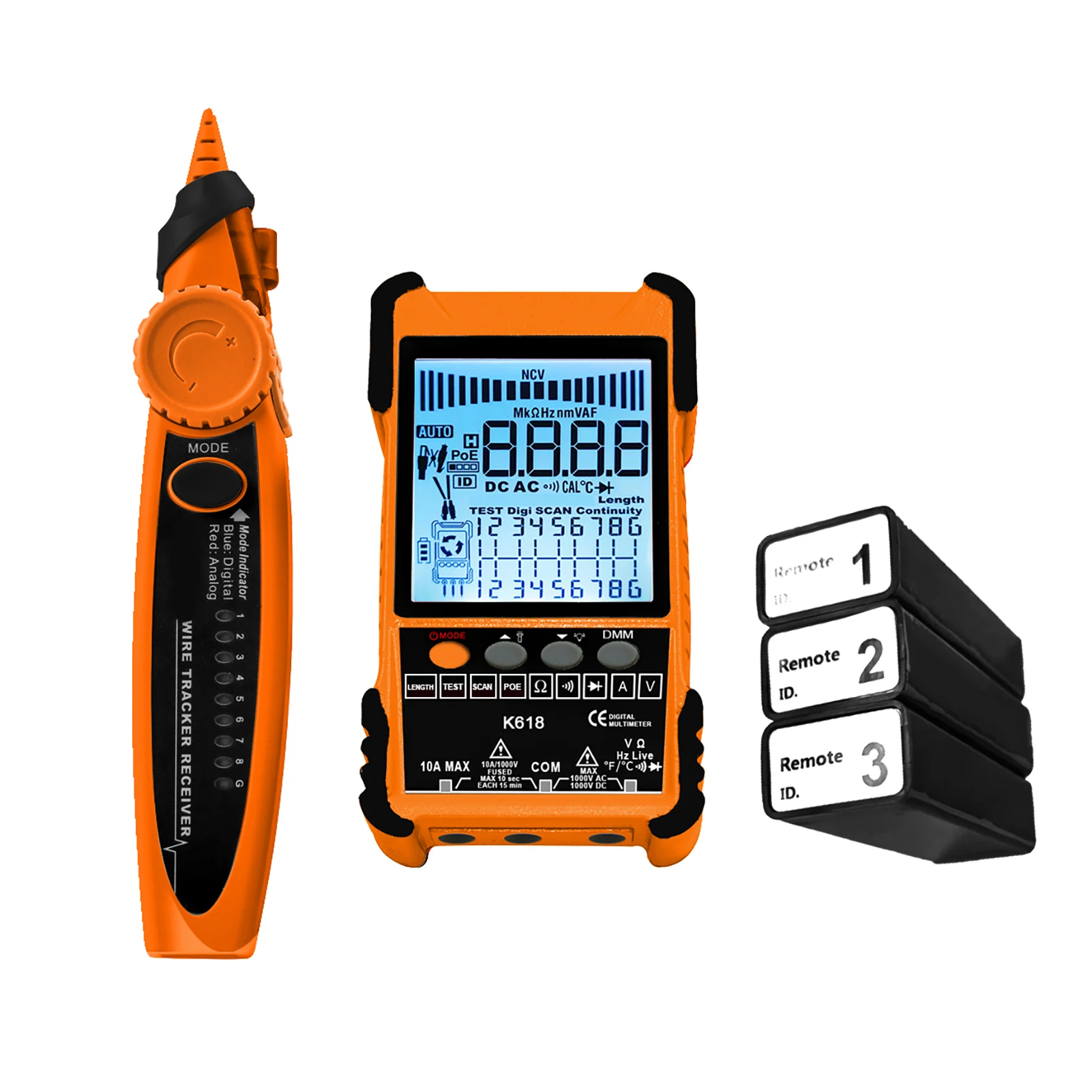 KKNOON شبكة كابل اختبار المتعدد كابل شبكة محلية تتبع POE اختبار 400 متر/600 متر طول قياس حساسية قابل للتعديل خط Tracke #3