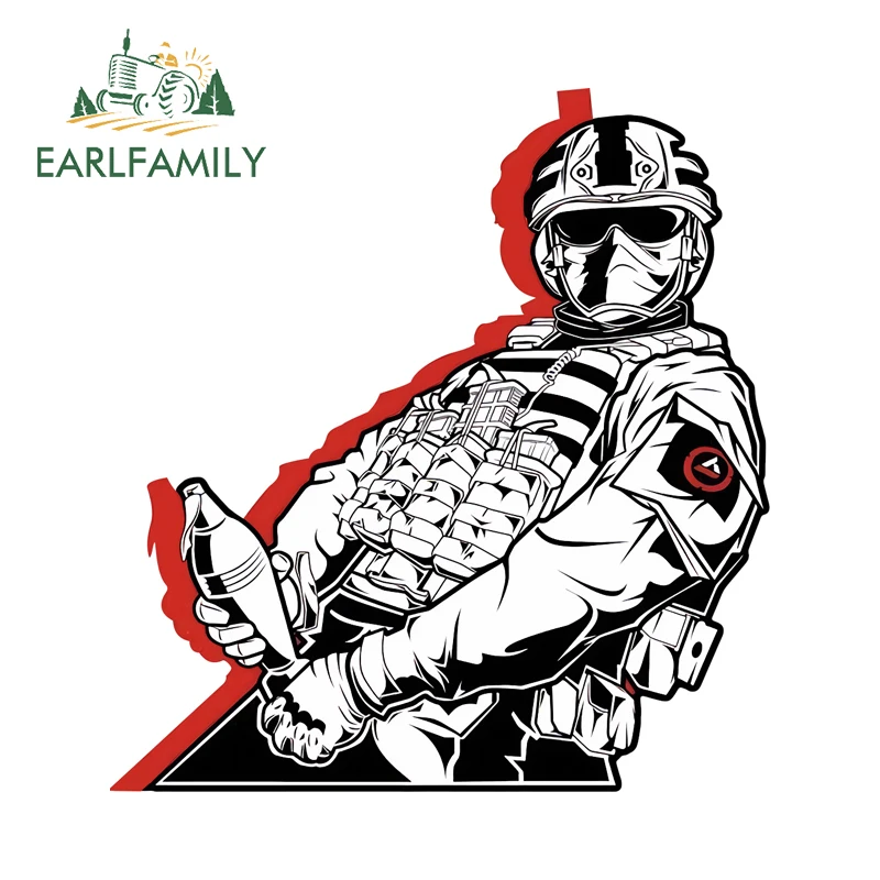 EARLFAMILY for Call of Duty Cool Soldier Car Stickers Creative Eye-catching Computer Case Decals Waterproof Helmet Car Styling