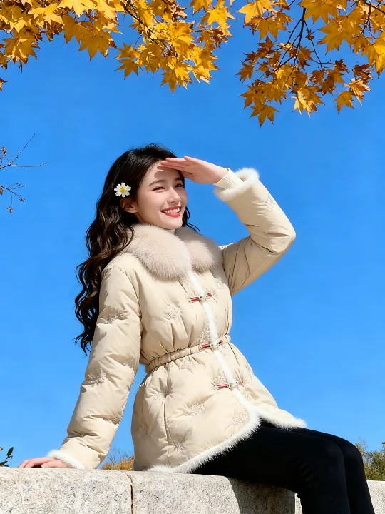 

Sli ort Cotton Jaet Thi Warm Korean Sle Winter Clothes Quilted Inner Regular Sve Long Single Button Pure Color
