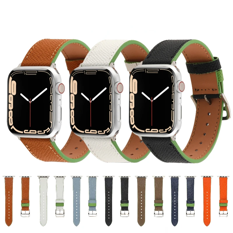 

Кожаный ремешок для Apple watch Ultra 49 мм 8 7 45 мм 41 мм, умные часы премиум-класса для iwatch series 6 5 4 3 SE 44 мм 42 мм 40 мм
