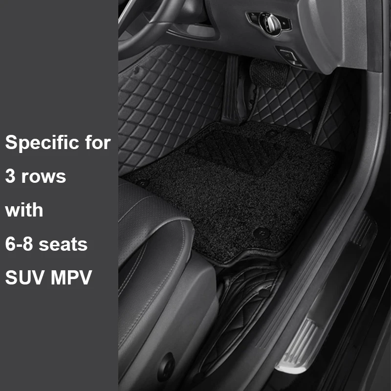 

Custom Fit Car Floor Mats For Over 98% Cars Interior Accessories ECO Material Full Set 6-8 Seats RHD and LHD ( only 3 rows car)