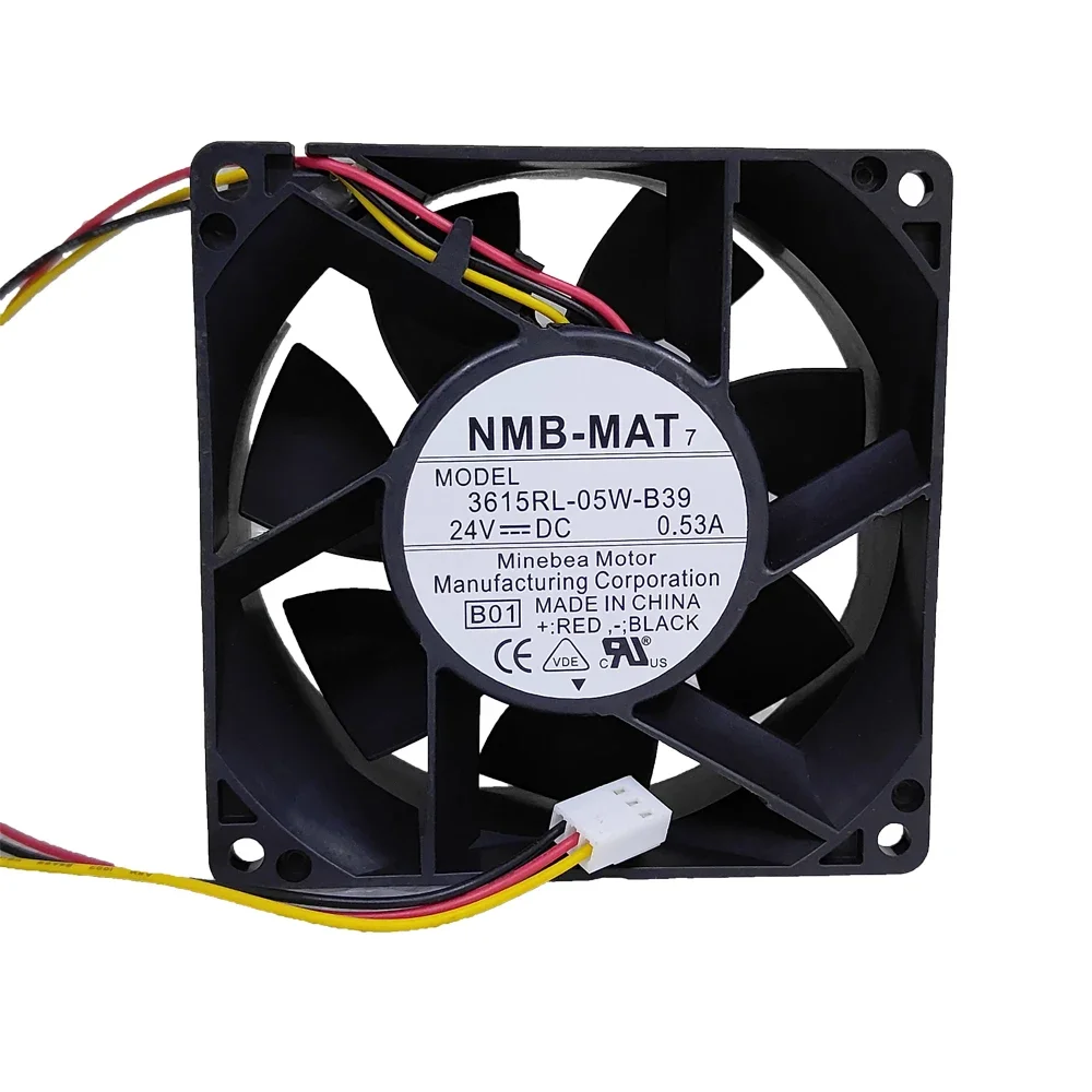 3615RL-05W-B30 3615RL-05W-B39 for NMB NMB-MAT Frequency Server Cooling Fan DC24V 0.53A 90x90x38mm 2 3 Wire