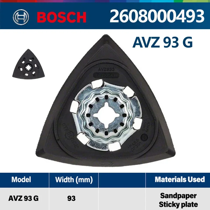 AVZ93G Multi‑Tool Triangle Sanding Pad, Anti‑Vibration Backing Plate, Starlock System For Fine Corner Surface Treatment
