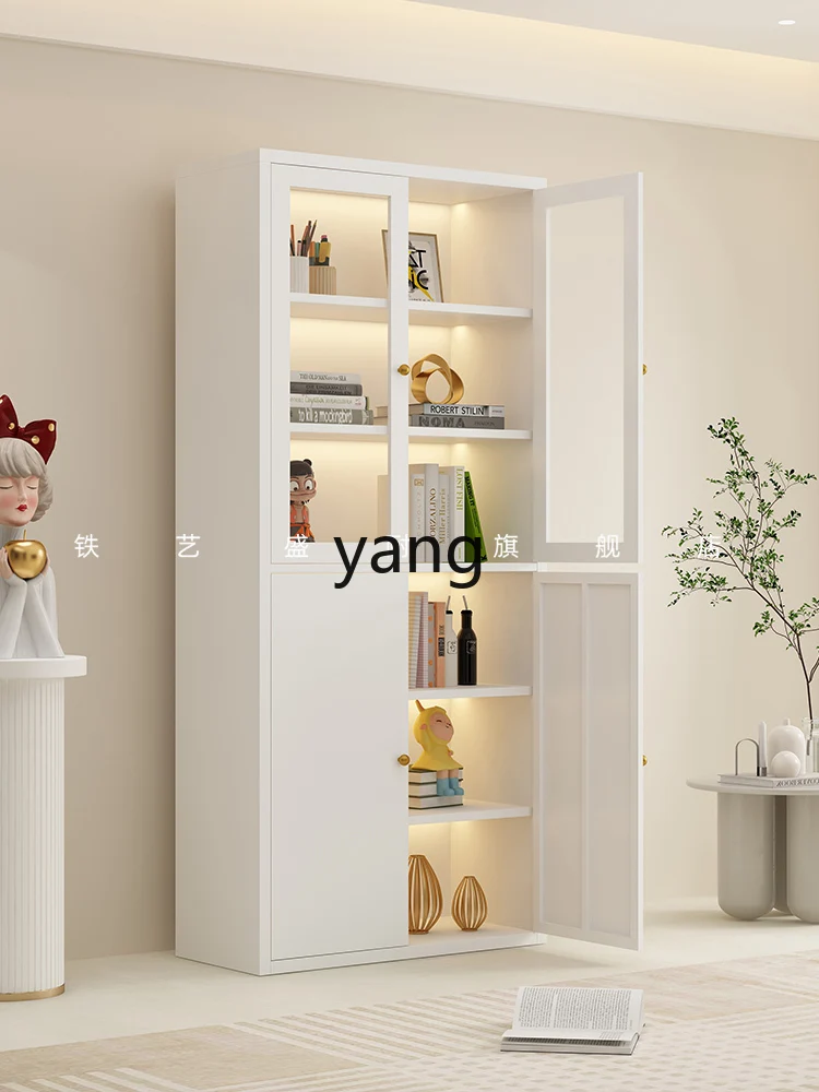 

LXL Minimalist Dustproof Glass Door Living Room Floor Wall Bookcase Home Display Hand Office