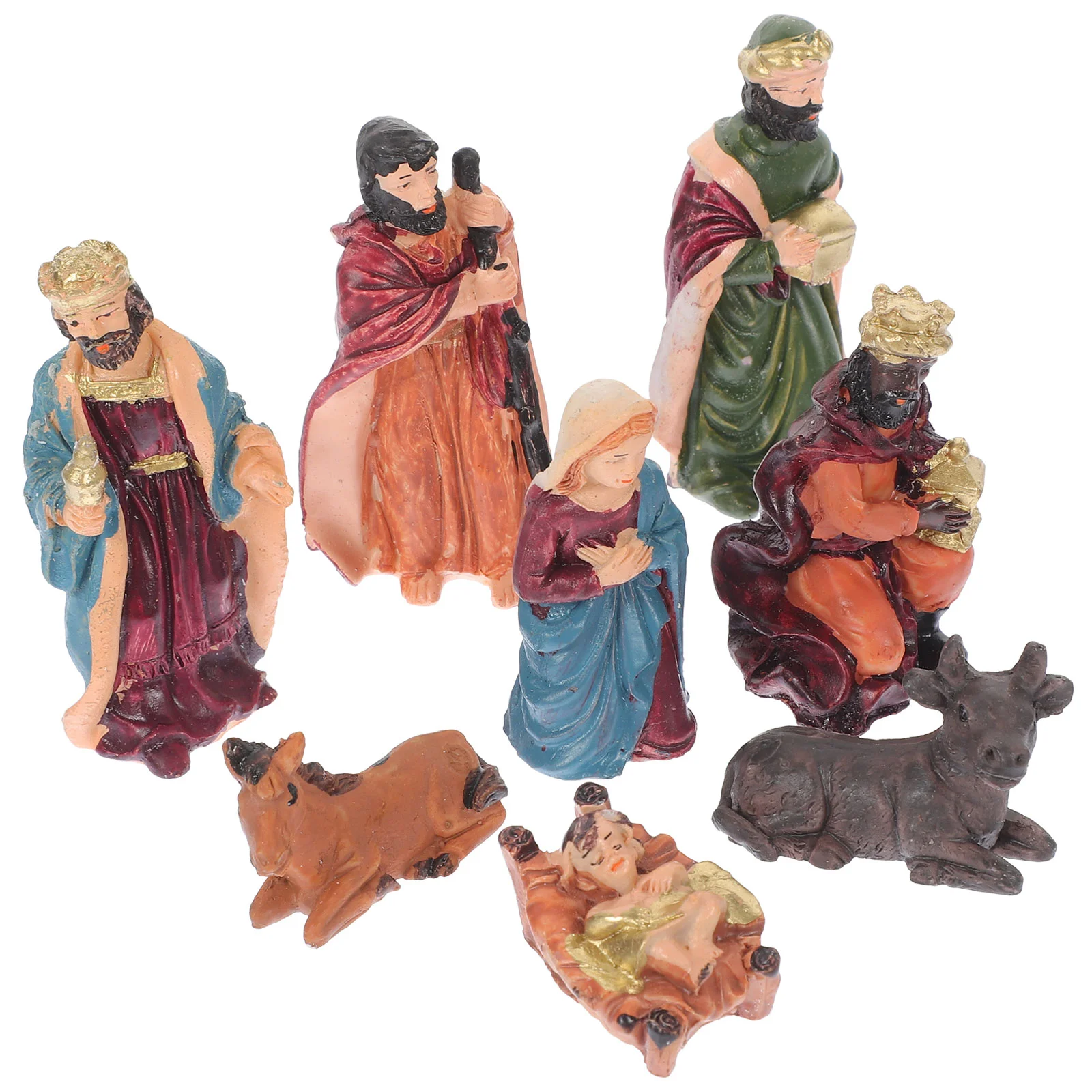 

Jesus Manger Ornaments Christmas Figures Decorations Scene Backdrop Nativity Set