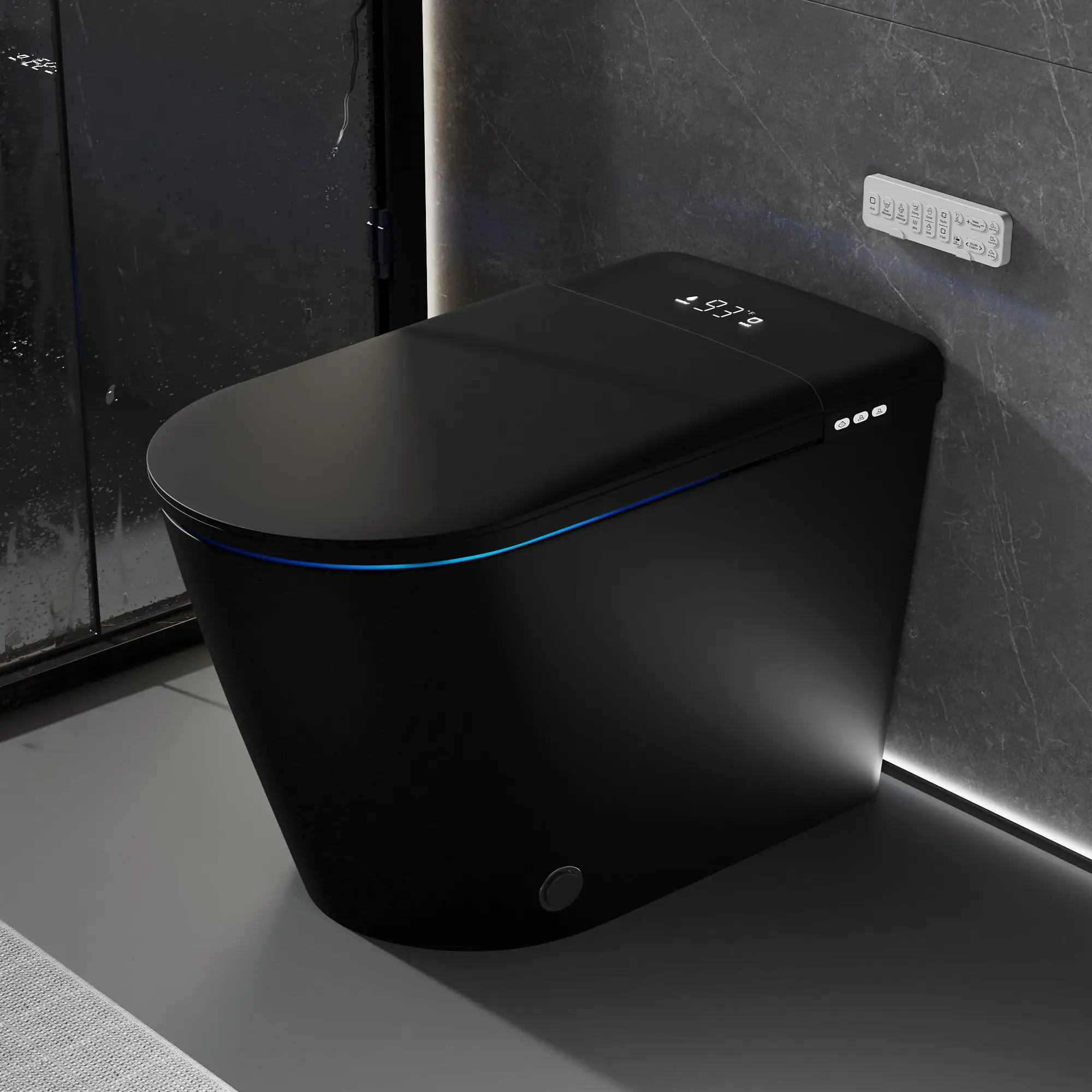Smart Toilet with Bidet Built-in, 1000g MaP Flush, 1.28 GPF, Heated Seat, Instant Warm Water, Warm Air Dryer, Comfort