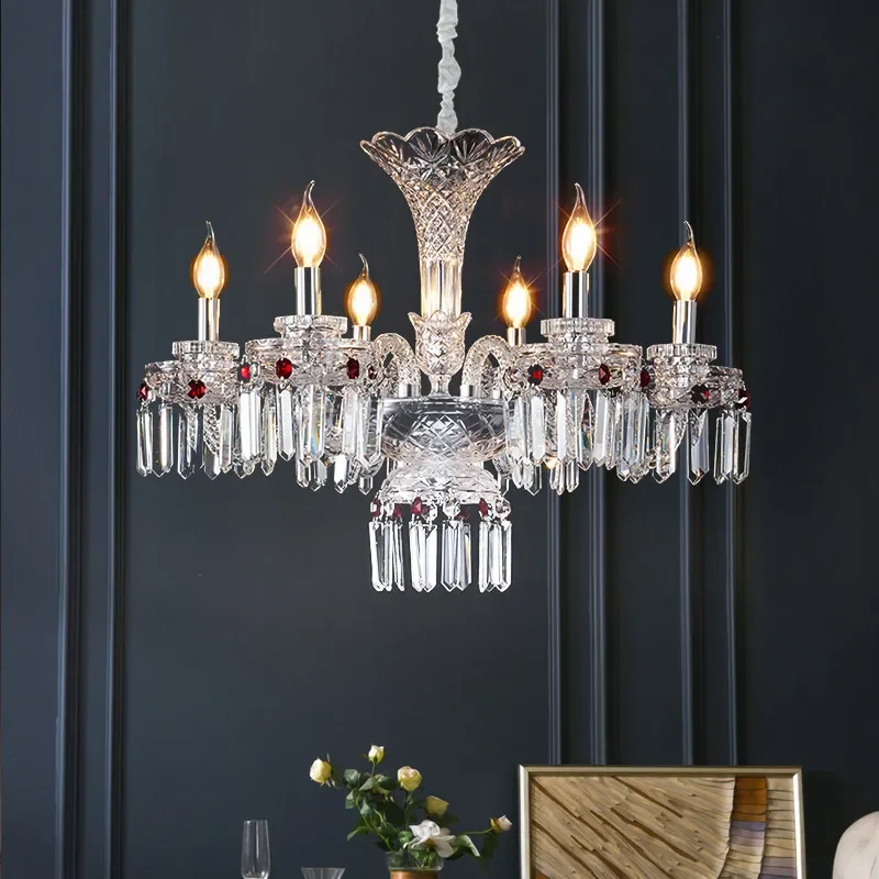 French Court Crystal Chandelier Post Modern Light Luxury Large Living Room Lamp Atmospheric European Villa Bedroom Dining