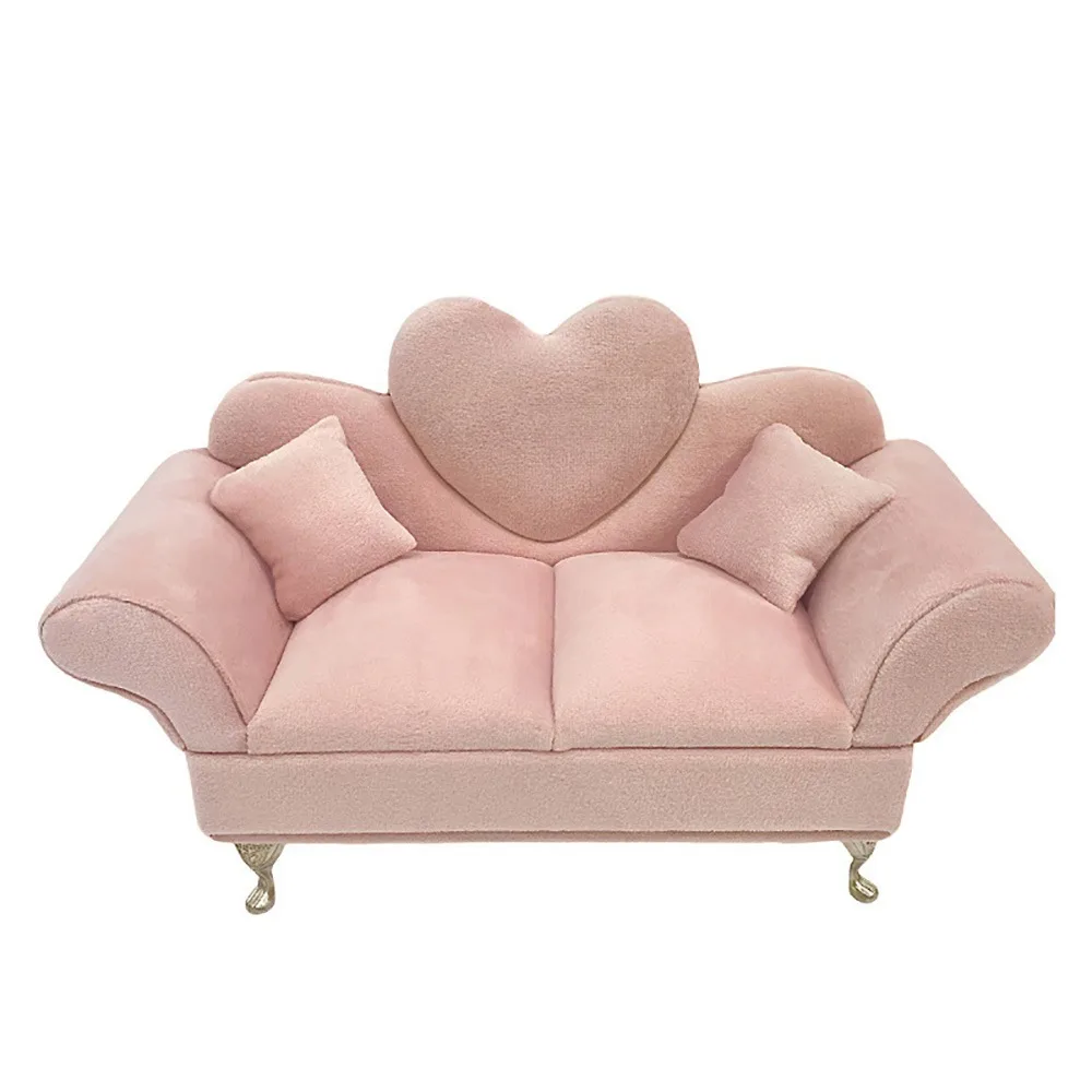 

Dutch Velvet Sofa Shaped Jewelry Box Bracelet Pink Mini Couch Earrings Ring Display Stand Luxury with Mirror