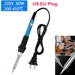 Mini Soldering Iron Adjustable Temperature Electric Solder Iron Rework Station Mini Handle Heat Pencil Welding Repair Tools 60W