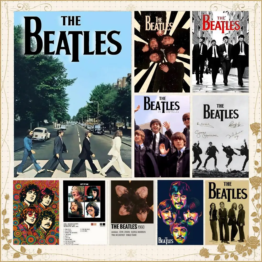 Band T-The Beatles Rock Legends Poster Wall Art Bedroom Living Room Dorm Bar Cafe Gym Studio Home Decor Gifts