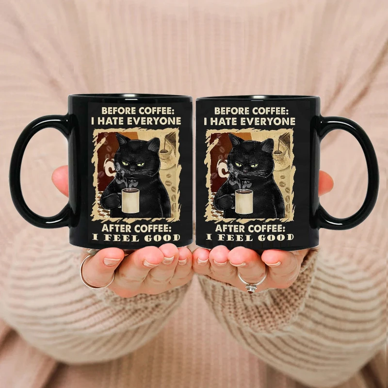 That what I do Black Cat Coffee Mug , 11oz Sublimation Ceramic Tea Cup,Drink Beer Mugs,Milk Cups Surprised Gift