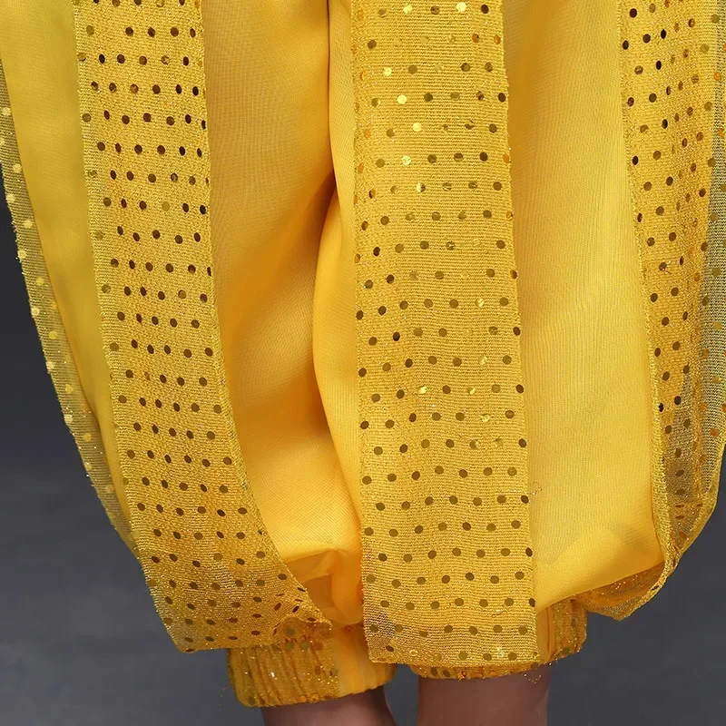 Costume de danse du ventre indien en mousseline de soie pour enfants, ensemble de 6 pièces pour spectacle d'halloween, tenues en tissu de danse pour enfants, 3 options de couleurs