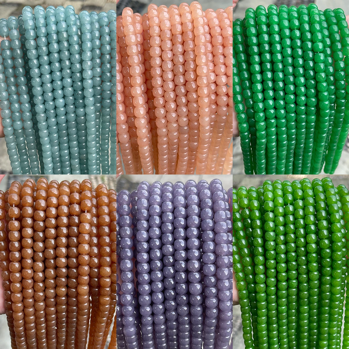 

7x8mm Natural High Imitation Hetian Jade Chalcedony Barrel Shape Beads Loose Beads For Jewelry Making DIY Necklace Bracelet