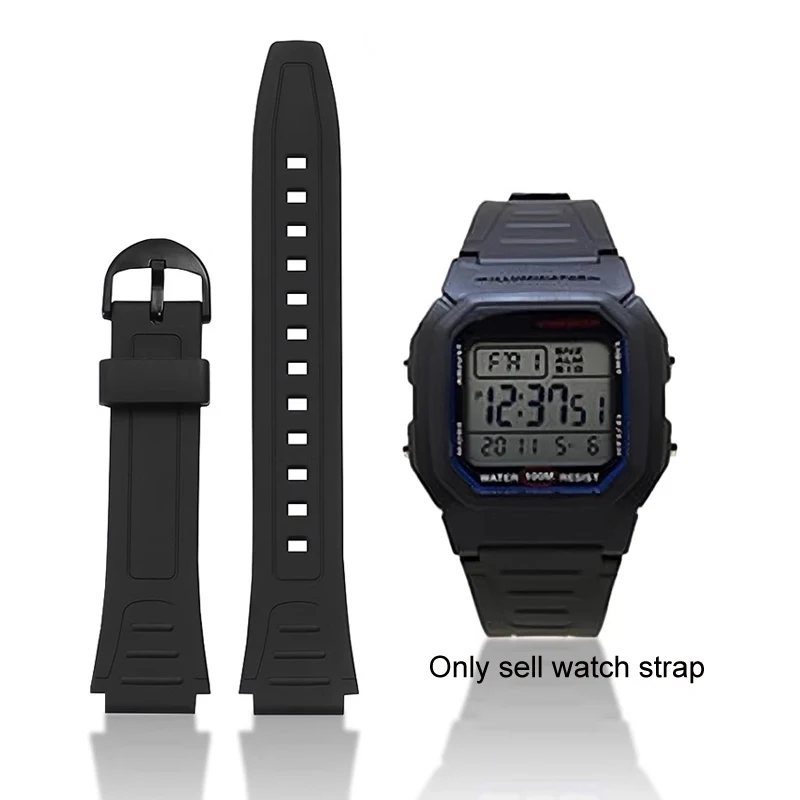 

Watch Bracelet For Casio G-Shock Strap W-800H W-217H AQ-S800W Resin Rubber waterproof watch accessories band 18mm