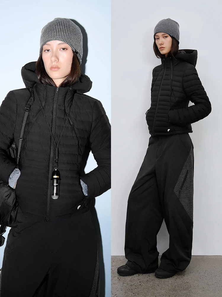 

Original Women's Sport down Jaet 20D Ultra Soft Cotton Floing Winter Slim Fit Du down Cozy Warm Regular Length Coat