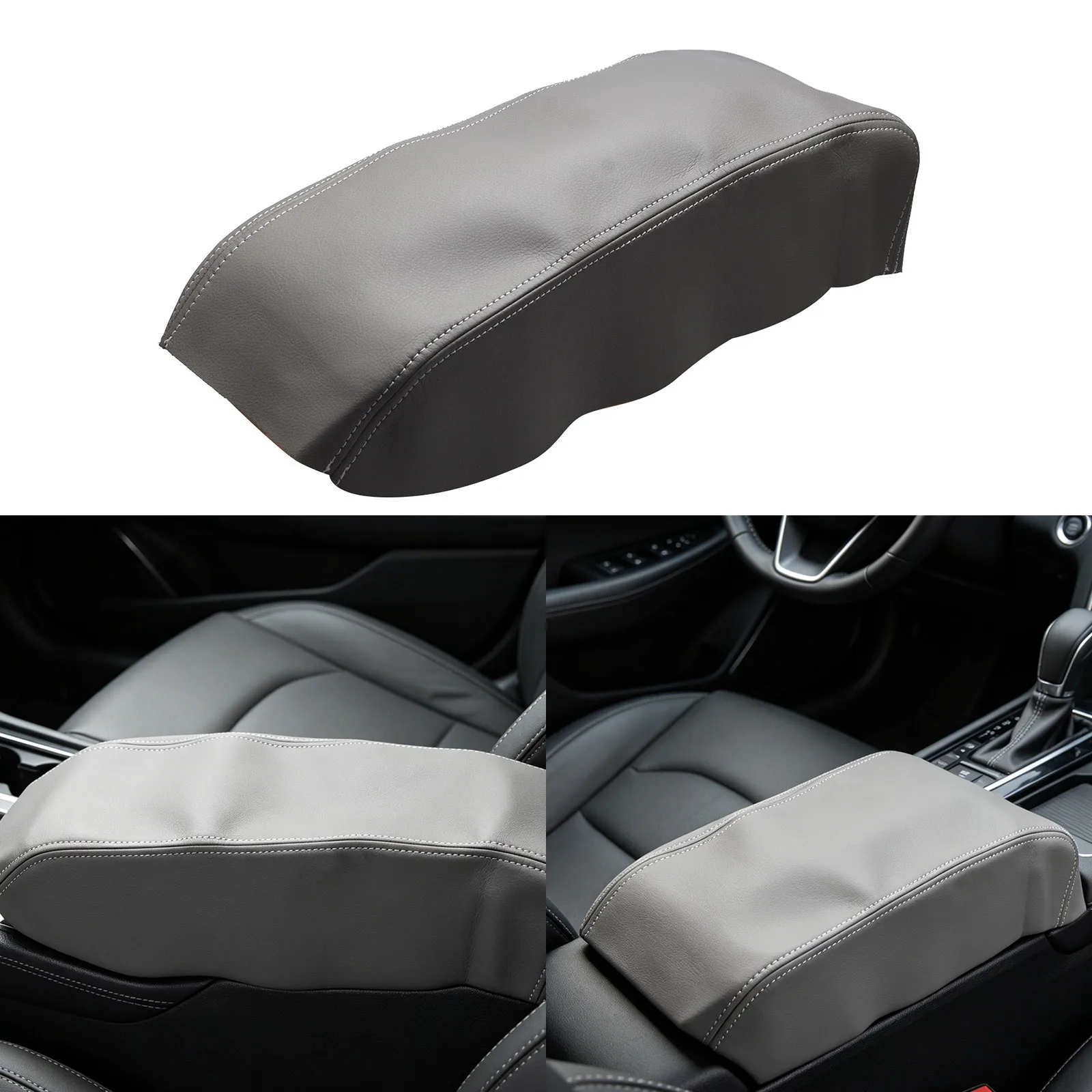 1Pc Center Console Lid Armrest Leather Cover Skin Waterproof Breathable Replacement For Hyundai Sonata 2015-2019 Car Accessories