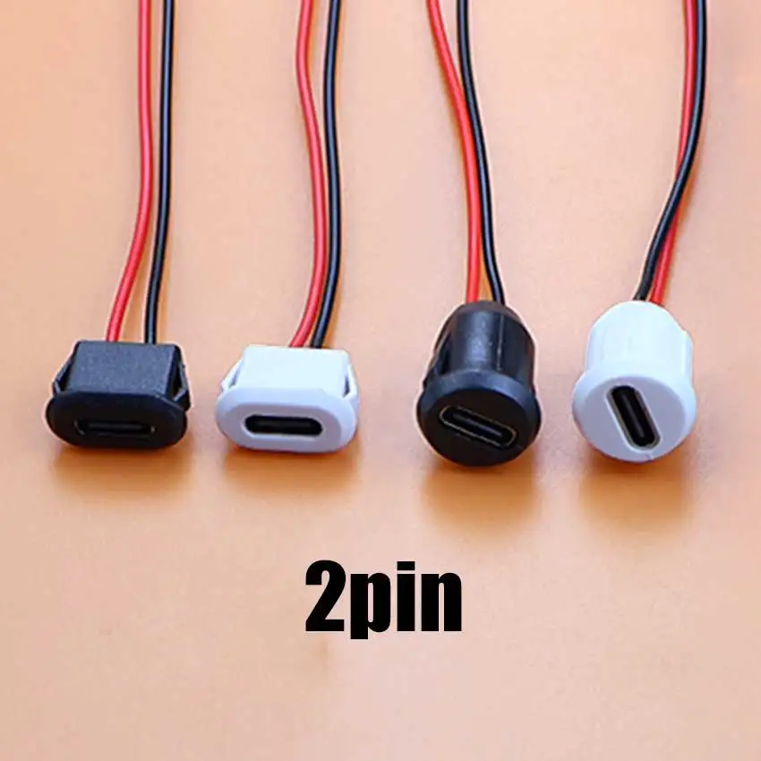1/5pcs USB Type C Jack Female Connector 2Pin 4Pin Type-C With Card Buckle High Current Charging Port USB-C Charger Plug Socket