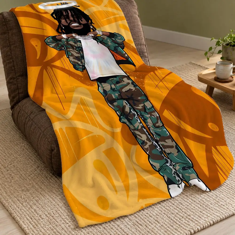 American Hip Hop Rapper Chief Keef Throw Double Sided Flannel Throw Blanket Soft Warm Washable Home Decor